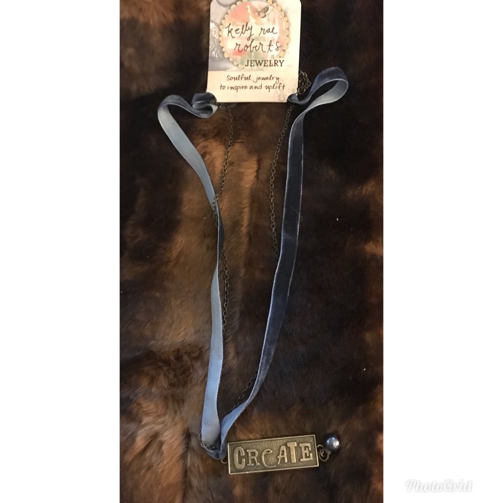NEW KELLY RAE ROBERTS BLUE RIBBON GRACE NECKLACE